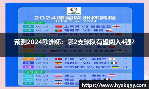 预测2024欧洲杯：哪2支球队有望闯入4强？
