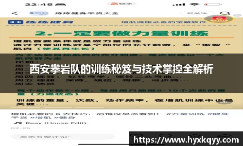 西安攀岩队的训练秘笈与技术掌控全解析